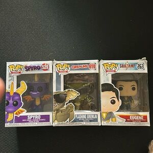 POP! Figures Spyro, Flashing Gremlin, Shazam !